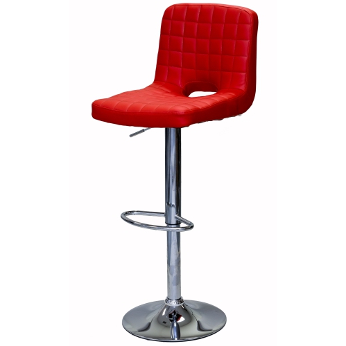 ViscoLogic MONOCO Adjustable Height Leatherette Bar Stool - Red