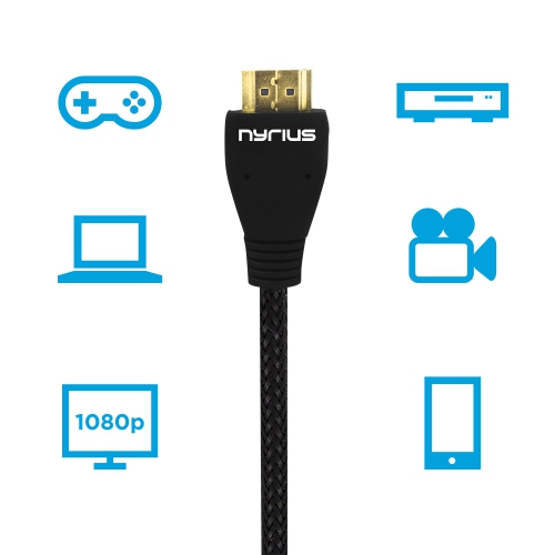 Nyrius ARIES Home HDMI Digital Wireless Transmitter & Receiver With Bonus Additional HDMI Cable - 2 HDMI Cables Total