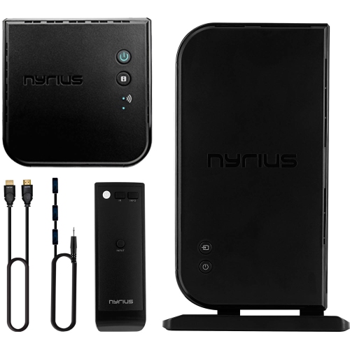 Nyrius Wireless HDMI 2 Input Transmitter & Receiver; Streaming HD 1080p 3D Video with 2 HDMI Cables