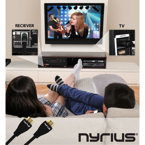 Nyrius Wireless HDMI 2 Input Transmitter & Receiver; Streaming HD 1080p 3D Video with 2 HDMI Cables