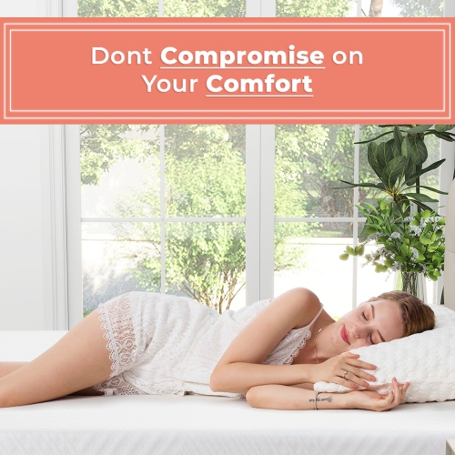 ViscoLogic – matelas de lit jumeau de 10 po en mousse à mémoire infusée de gel de mousse viscoélastique de 50 po de diamètre TRANCE, mousse certifiée