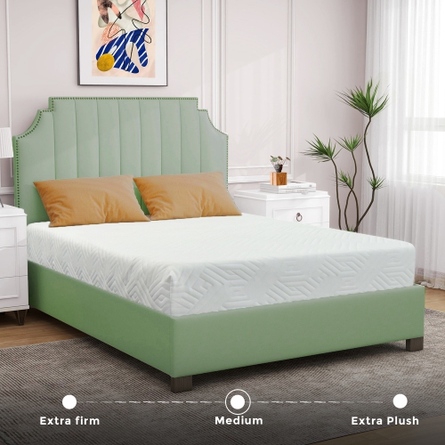 ViscoLogic – matelas de lit jumeau de 10 po en mousse à mémoire infusée de gel de mousse viscoélastique de 50 po de diamètre TRANCE, mousse certifiée