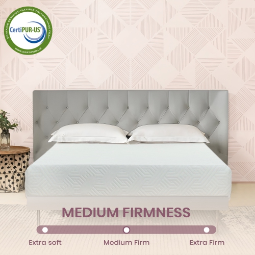 Matelas simple orthopédique en mousse à mémoire moyennement ferme de 8 po FATE de ViscoLogic avec ensemble de draps gratuits, mousse certifiée