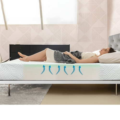 ViscoLogic – matelas mousse à mémoire moyennement ferme de 8 po pour très grand lit orthopédique avec protège-matelas gratuit, mousse certifiée