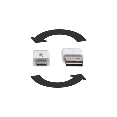 Câble USB 3.1 de type C mâle à USB A mâle réversible de 10 Go/3 a - M/M - 6 pi - Blanc