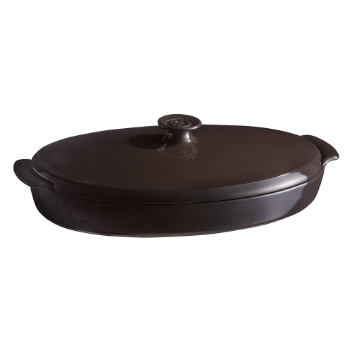 Emile Henry Ceramic Fish Steamer, Charcoal