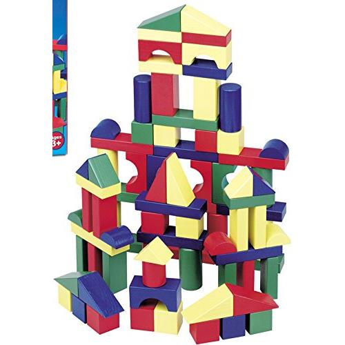 Melissa & Doug - 100 Wood Building Blocks Set - Multi-Colour