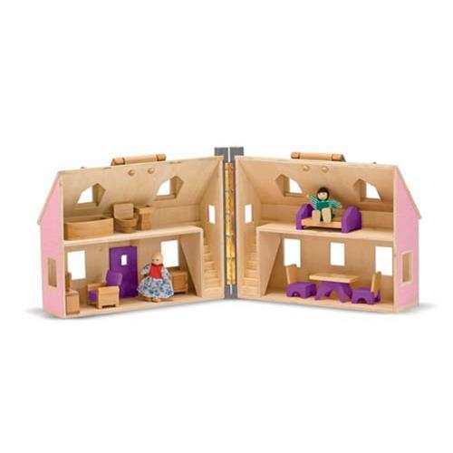 Melissa & Doug - Fold & Go Dollhouse - Pink