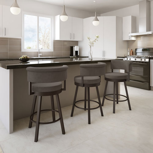 Rosco Contemporary Counter Height Barstool - Cobrizo/Slate