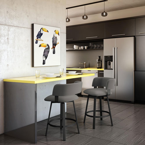 Stinson Contemporary Counter Height Barstool - Black Coral/Cloud