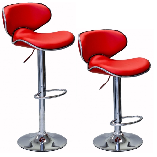 ViscoLogic Oasis Adjustable Bar Stools (Red) Set of 2 Barstools Best