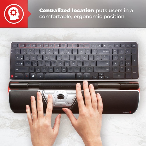 Contour Design RollerMouse Red USB Laser 2400DPI Ambidextrous Black for PC/Mac