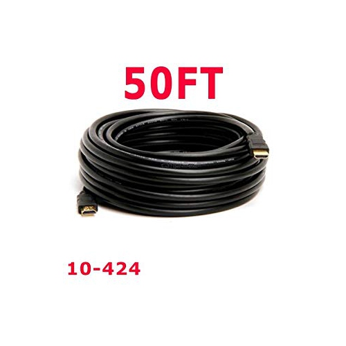 KONEX 50FT 50 FEET, 15M, 15 METERS HDMI CABLE, 1.4, WITH 3D, ARC, ETHERNET, UL AWM 20276 1080P RED BLACK Plugs