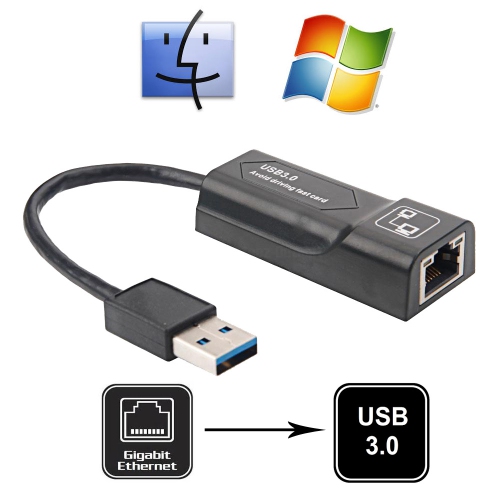 Kunova – Adaptateur réseau local Ethernet Gigabit USB 3.0 à 10/100/1000, USB 3.0 à RJ45
