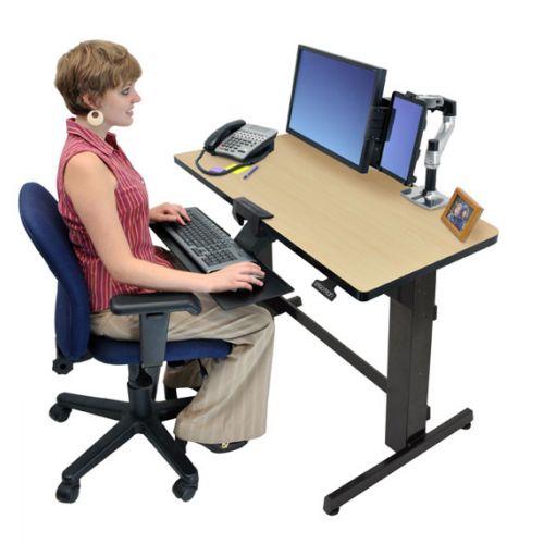 Ergotron Workfit-d, Sit-stand Desk - Rectangle Top - 47.60" Table Top Width X 23.50