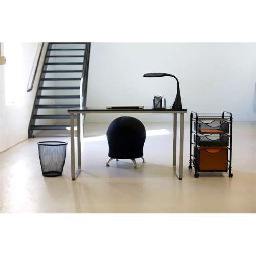 Modern Maple Table Desk With White Metal U Shaped Legs