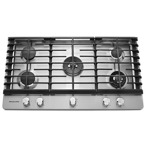 Surface de cuisson au gaz 5 brûleurs de 37 po de KitchenAid - Inox - BO - Parfait état