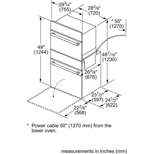 Bosch 49" 6.2 Cu.Ft. Electric Combination Wall Oven-Stainless-Open Box-Perfect Condition