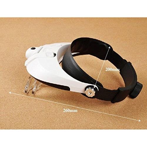 Stanz Headband Headset Head LED Lamp Light Jeweler Magnifier Magnifying Glass 1X to 3.5X Zoom with 5 Detachable Lenses