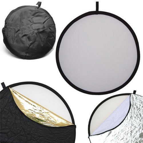 Vivider 24 inch / 60cm 5-in-1 Collapsible Multi-Disc Light Photography Reflector with Bag - Translucent, Silver, Gold, Wh