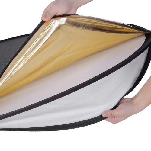 Vivider 24 inch / 60cm 5-in-1 Collapsible Multi-Disc Light Photography Reflector with Bag - Translucent, Silver, Gold, Wh