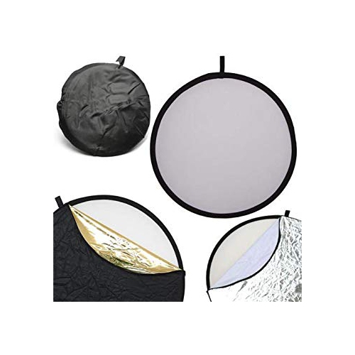 Vivider 24 inch / 60cm 5-in-1 Collapsible Multi-Disc Light Photography Reflector with Bag - Translucent, Silver, Gold, Wh