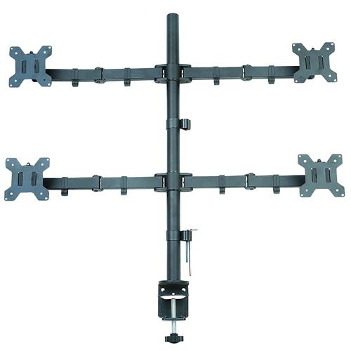 DURAMEX Quad Four 4 LCD LED Monitors Desk Mount Stand Fully Adjustable upto 27"