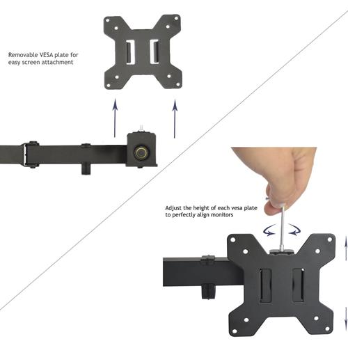 DURAMEX Quad Four 4 LCD LED Monitors Desk Mount Stand Fully Adjustable upto 27"