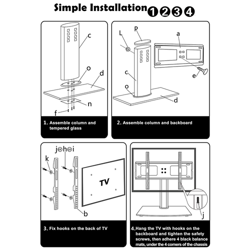 DURAMEX LCD LED PLASMA TV FLAT PANEL Table Top Stand 37"-55"