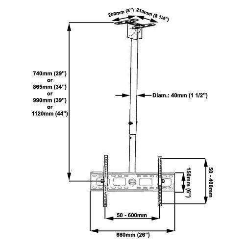 Ceiling Bracket mount Universal HDTV LED LCD PLASMA 32" to 65"