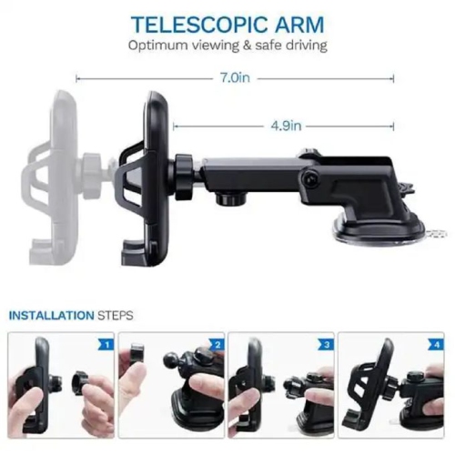 Kunova Extra Large 85MM Suction Cup Windshield / Dashboard Mount Car Smartphone Holder Cradle for iPhone, Samsung Galaxy, Note, Nexus and More