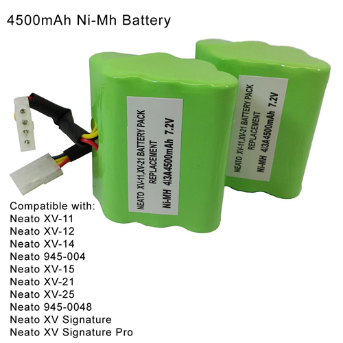 MegaPower (TM) 2 Pack High Capacity 7.2V 4500mAh Neato XV-11 XV-12 XV-15 XV-21 Vacuum Cleaner Replacement Battery For Neato Ro
