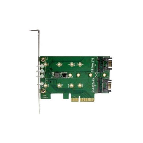 StarTech 3PT M.2 SSD Adapter Card - 1x PCIe 2x SATA M.2 PCIe 3.0
