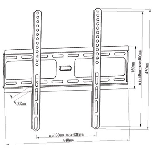 Support mural fixe pour téléviseur de 32 à 55 po de GlobalTone