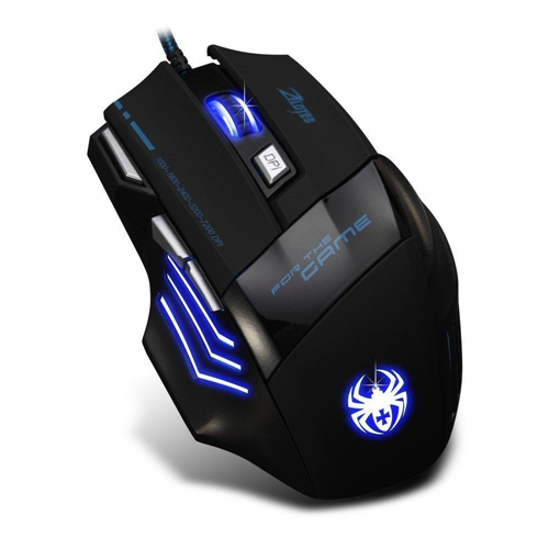 MiiU T80 Game Gaming Mouse Mice by ZELOTES Professional LED Optical 7200 DPI 7 Button USB Wired for gamer Adjustable DPI