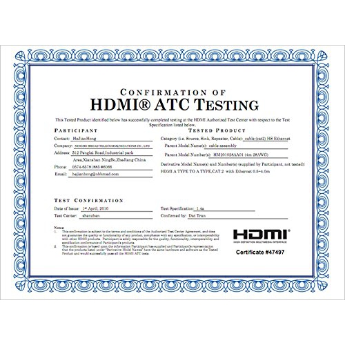 Konex 30 FOOT 30 FT HDMI Cable 1080p 4K 3D High Speed with Ethernet Arc Latest Version