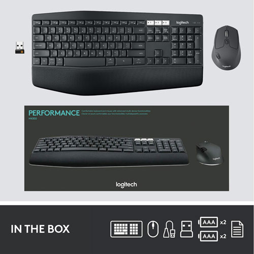 Ensemble avec souris optique et clavier ergonomiques Bluetooth MK850 de Logitech