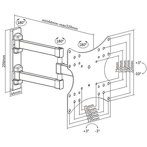 Duramex Cantilevel Mount for TV LED LCD Monitor Fully Adjustable upto 42" (Single Arm Monitor Wall Mount)
