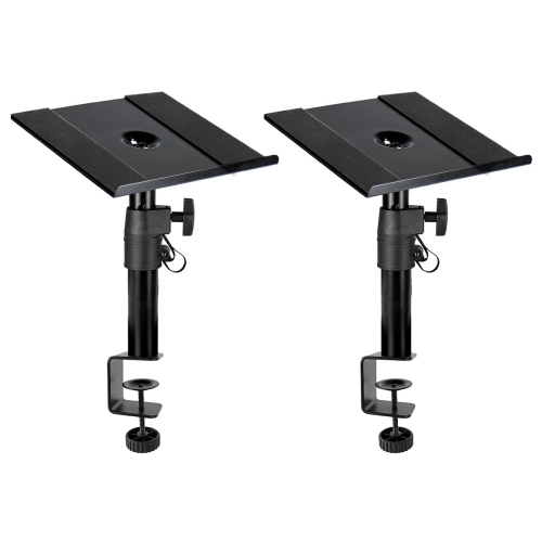 2PCS Clamp On Stand for 4" to 8" Studio Monitor and Speaker Set of 2, 3 Height Adjust, Max. Load 15KGS per Stand