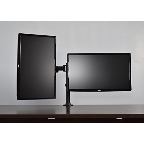 Bras double pour moniteur Duraamex ™ Support de bureau entièrement réglable/support articulé pour 2 écrans ACL jusqu'à 32 po