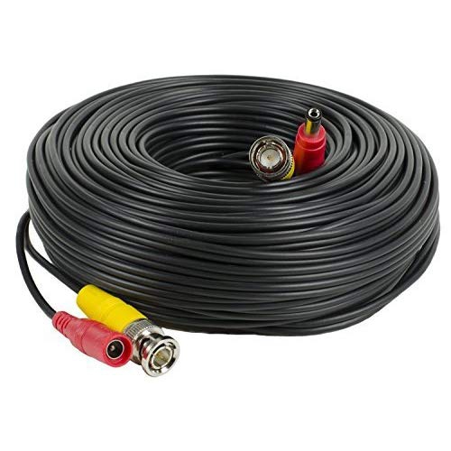 KONEX  (Tm) Black 100Ft 100 Feet Foot Cctv Security Cable for Camera Dvr Surveillance Video Power Wire