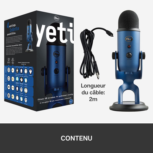 Microphone USB Yeti de Blue Microphones - Bleu minuit