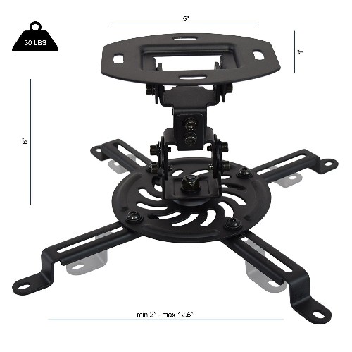 Duramex Projector Mount - Universal Ceiling Bracket LCD DLP Tilt 360° Swivel Black