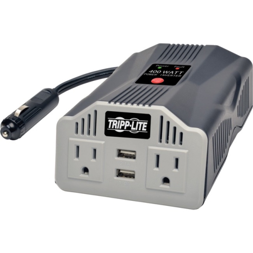 Convertisseur de courant ultracompact pour l’auto 400 W PowerVerter de Tripp-Lite avec 2AC+2USB