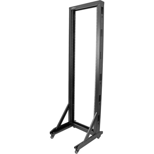 StarTech 2-Post 42U Mobile Open Frame Server Rack - Black