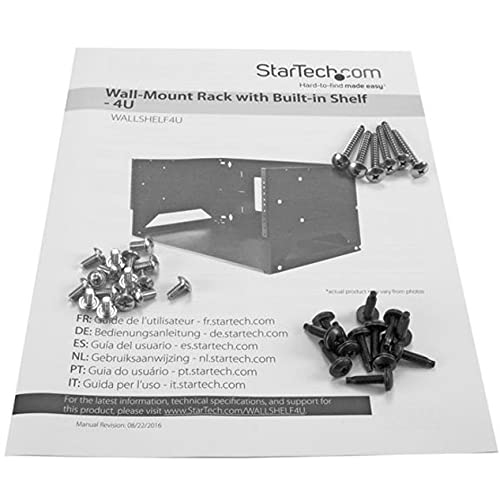 StarTech.com Wall-Mount Server Rack with Built-in Shelf - Solid Steel - 4U