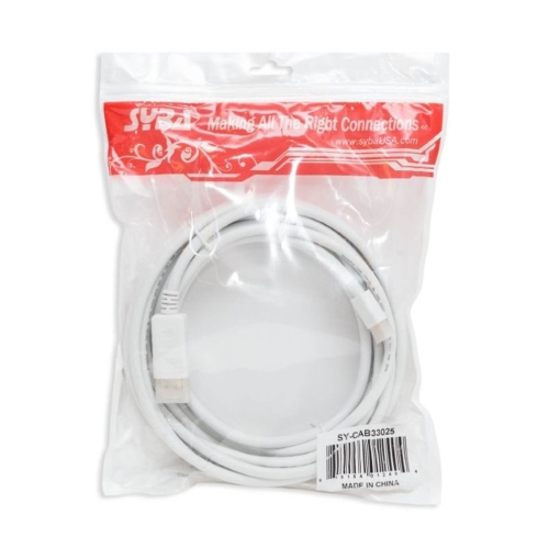 Syba 15 Feet DisplayPort 1.2 to Mini DisplayPort 1.2 Male to Male Cable