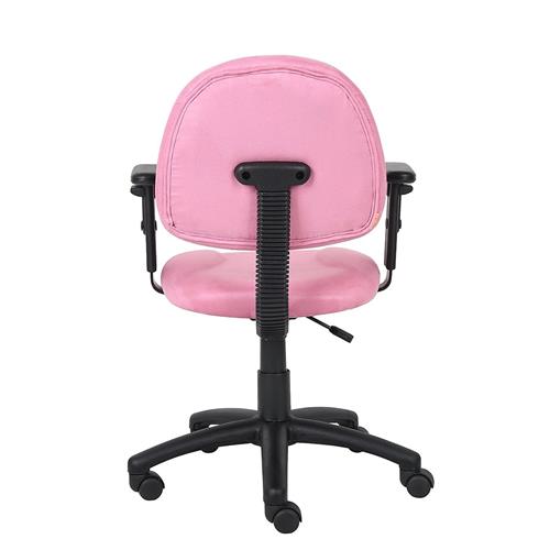 Nicer Furniture Perfect Posture Delux Microfiber Task Chair with Adjustable Arms in Pink