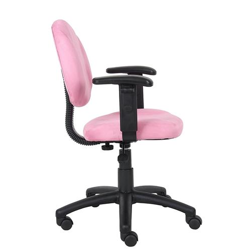 Nicer Furniture Perfect Posture Delux Microfiber Task Chair with Adjustable Arms in Pink