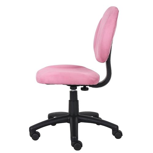Nicer Furniture Perfect Posture Delux Microfiber Task Chair without Arms in Pink